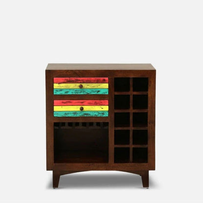 Solid Wood Bar Cabinet In Multi Color Finish