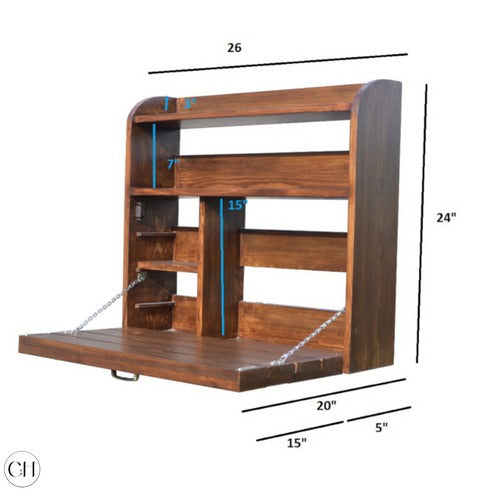 Solid Wood Bar Cabinet In Rainforest Teak Finish