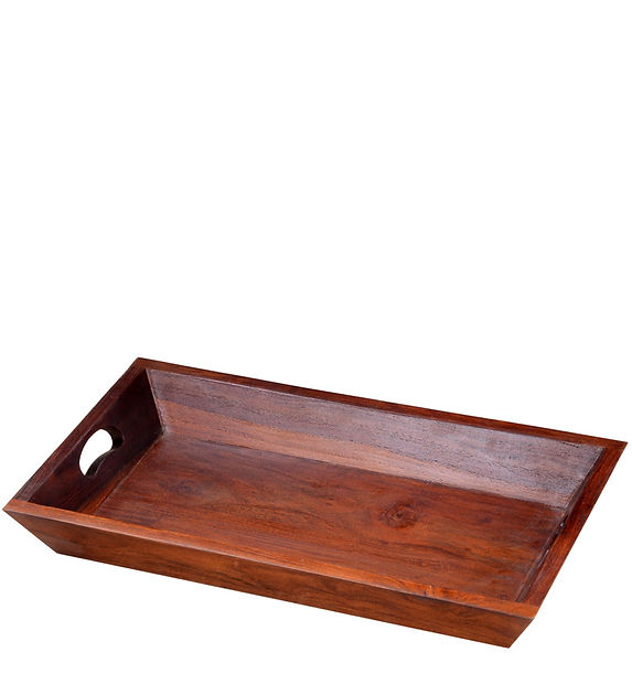 Solid Wood Bar Trolley In Mahogany Finish