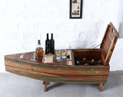 Solid Wood Bar Trolley In Teak Finish