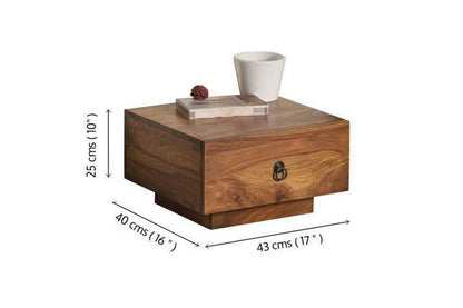 Solid Wood Bedside Tables In Stone Finish