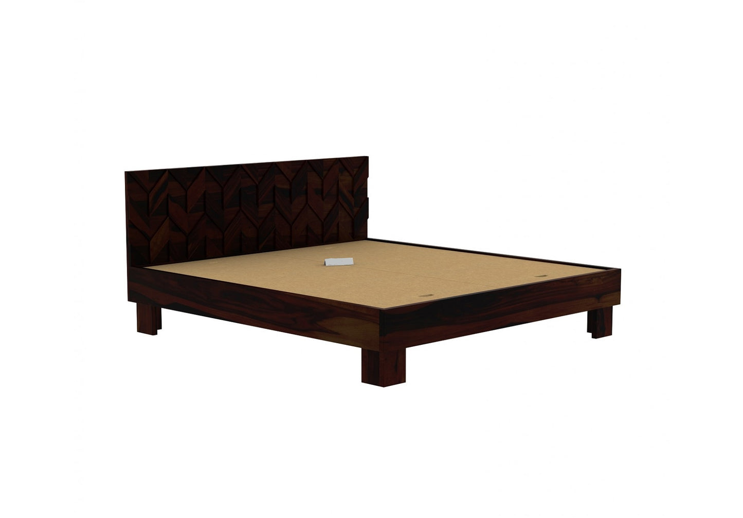 Solid Wood King Bed In Honey Finish
