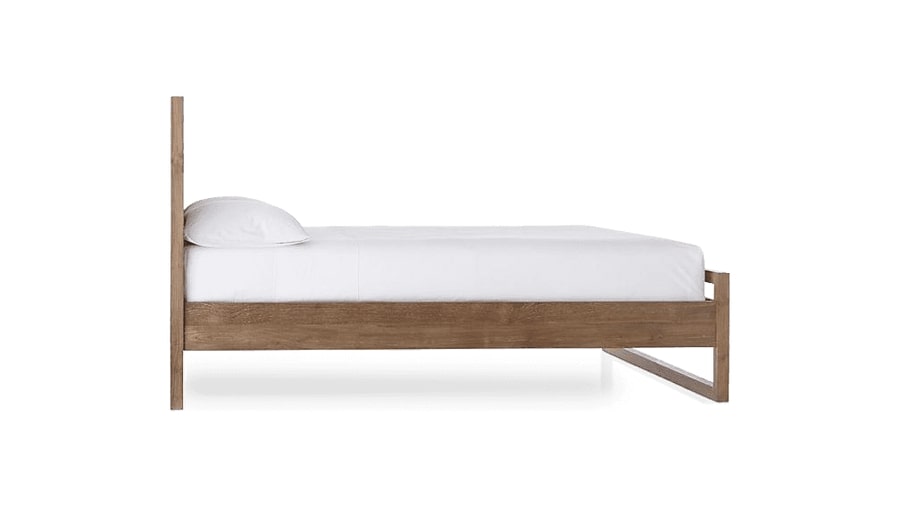 Solid Wood Queen Bed In Natural Finish