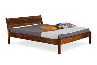 Solid Wood Queen Bed In Honey Finish