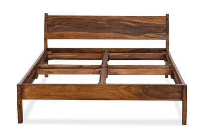 Solid Wood Queen Bed In Honey Finish