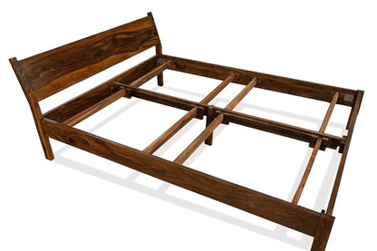 Solid Wood Queen Bed In Honey Finish