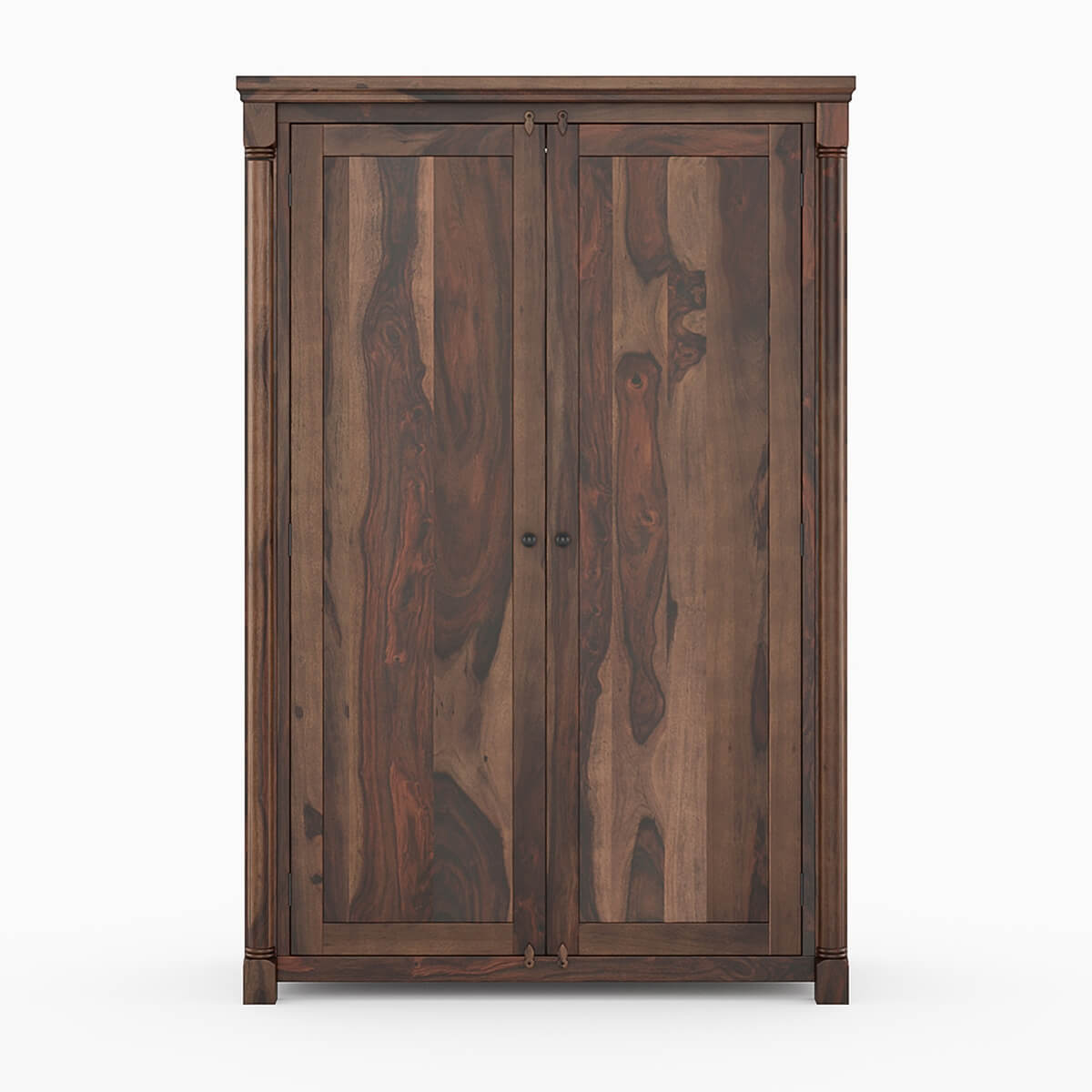 Solid Wood Wardrobe In Walnut Finish