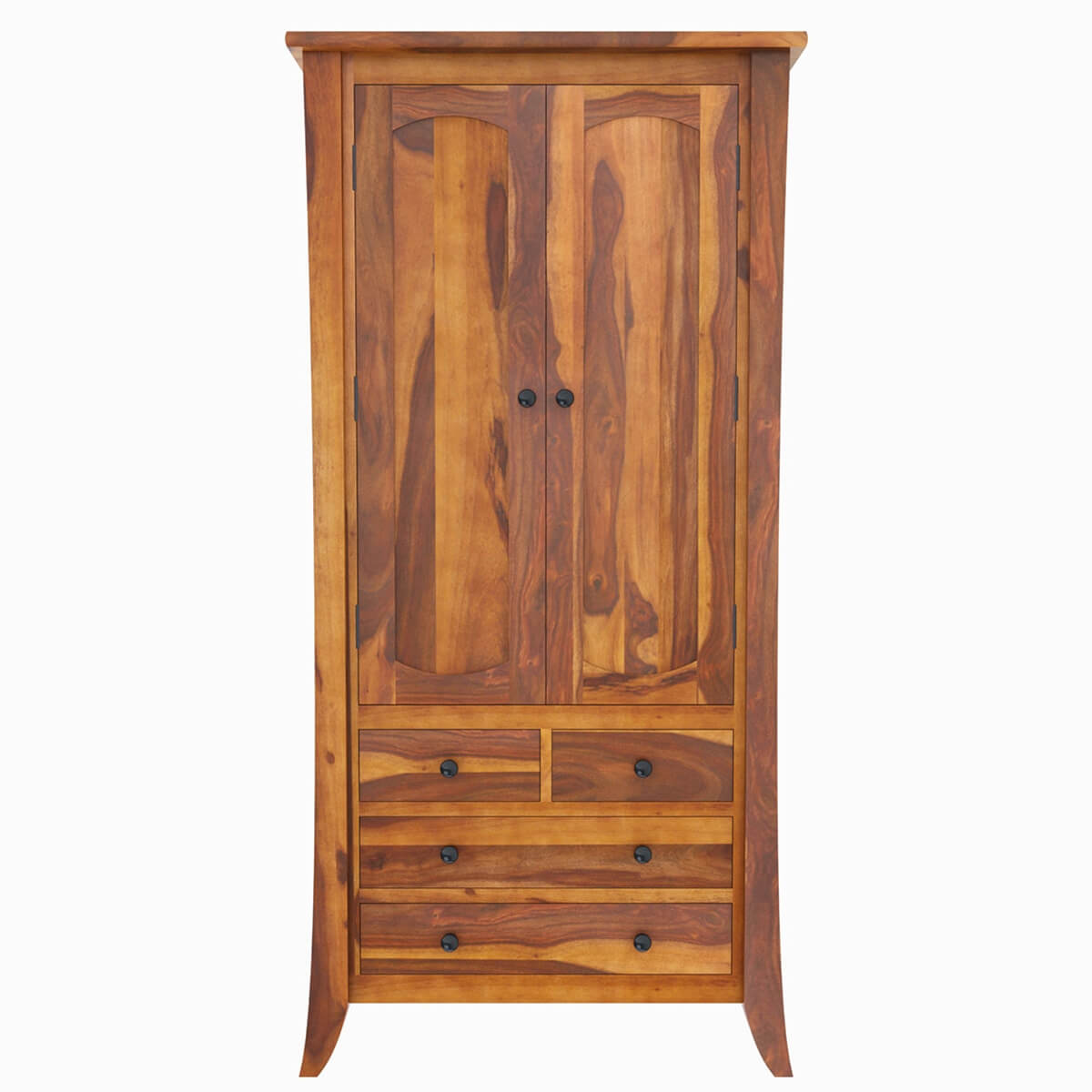 Solid Wood Wardrobe In Natural Finish