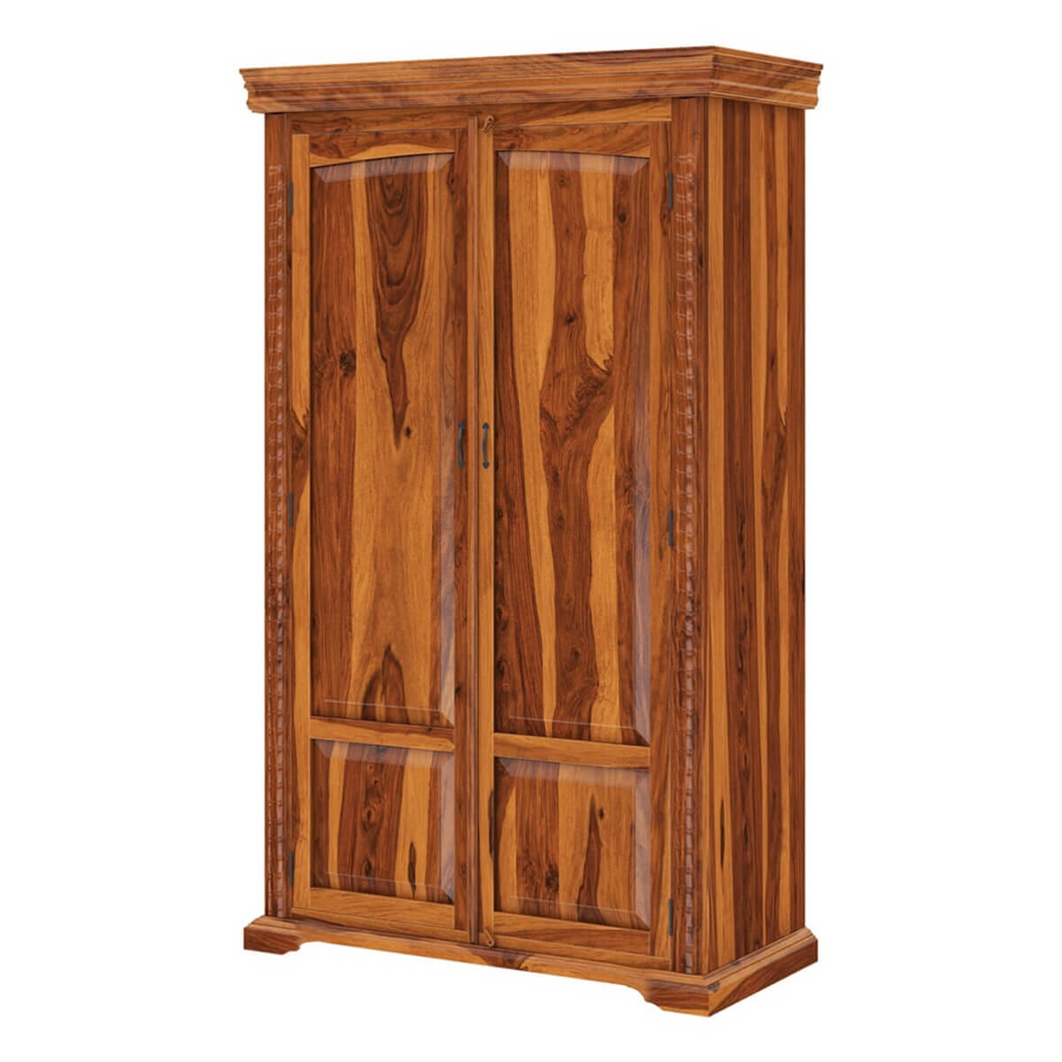 Solid Wood Wardrobe In Natural Finish