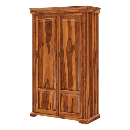 Solid Wood Wardrobe In Natural Finish