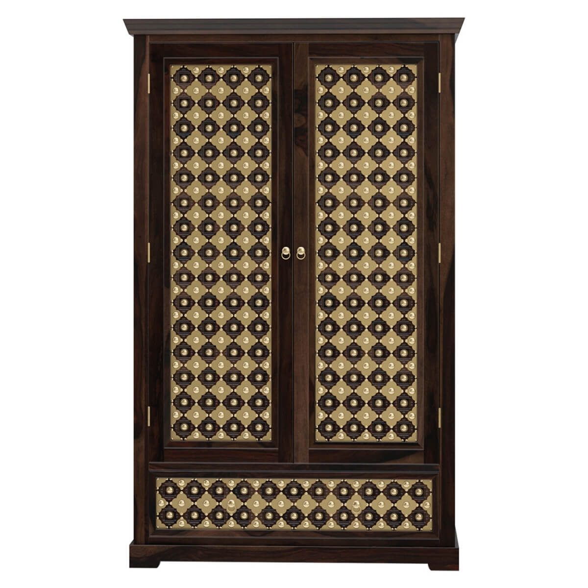Solid Wood Wardrobe In Walnut Finish