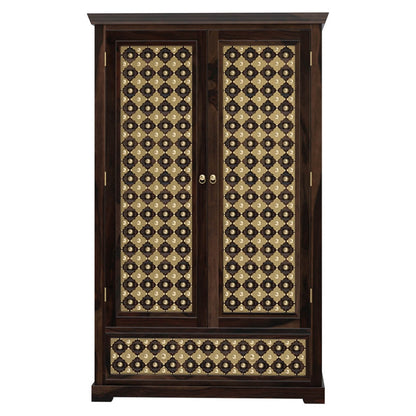 Solid Wood Wardrobe In Walnut Finish