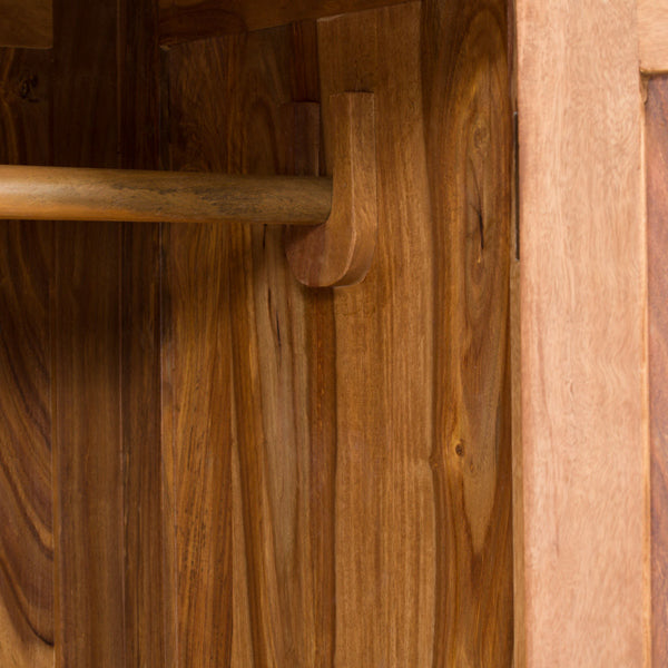 Solid Wood Wardrobe In Natural Finish