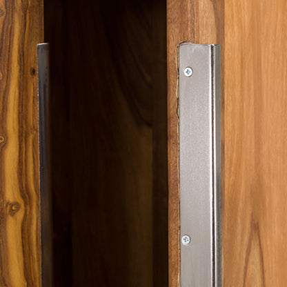 Solid Wood Wardrobe In Natural Finish