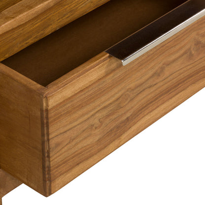 Solid Wood Wardrobe In Natural Finish