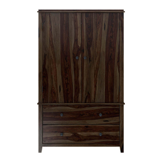 Solid Wood Chest Of Drawers In Walnut Finish