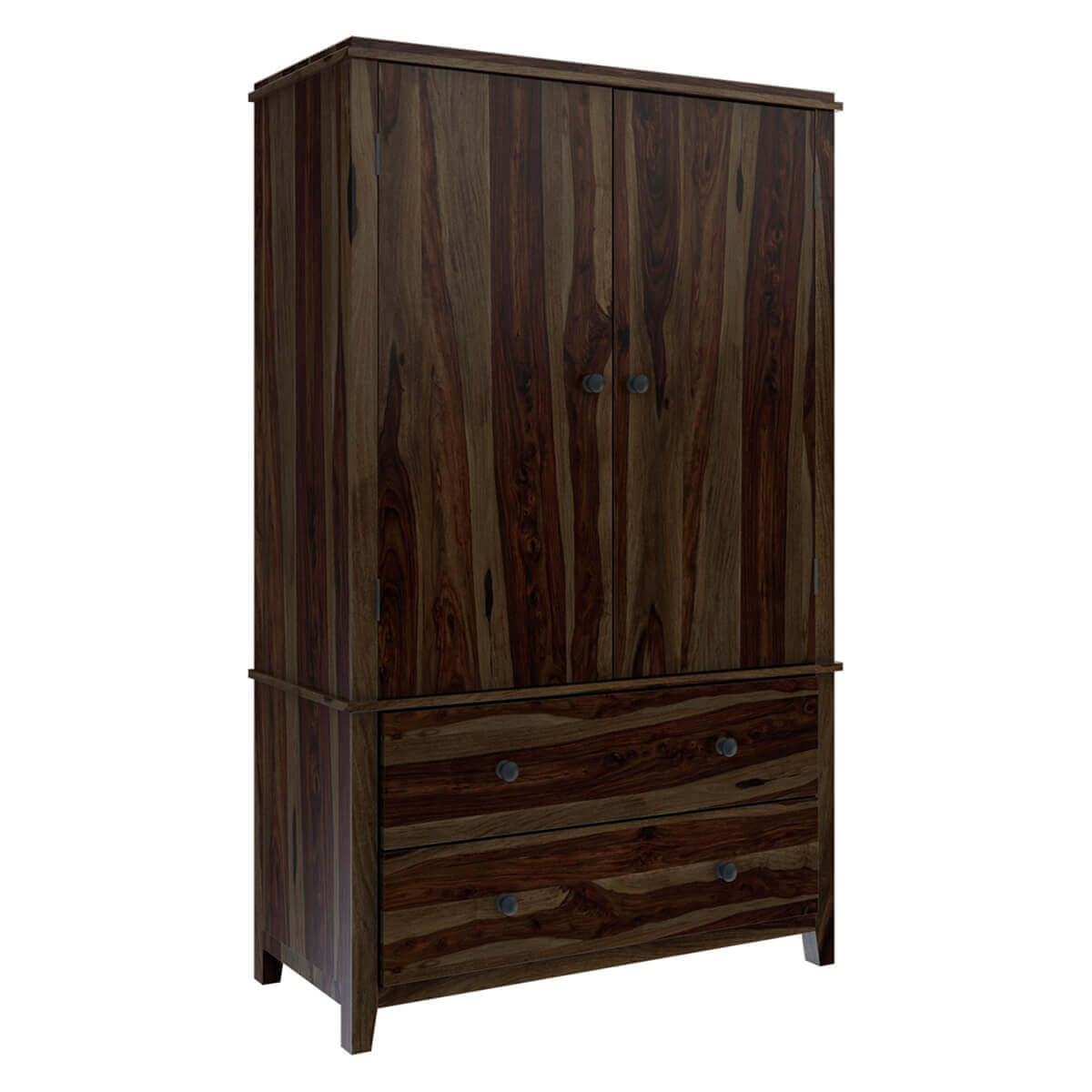 Solid Wood Chest Of Drawers In Walnut Finish
