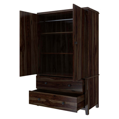 Solid Wood Chest Of Drawers In Walnut Finish