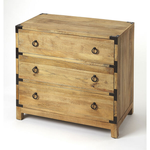 Solid Wood Chest Of Drawers In Stone Finish
