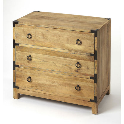 Solid Wood Chest Of Drawers In Stone Finish