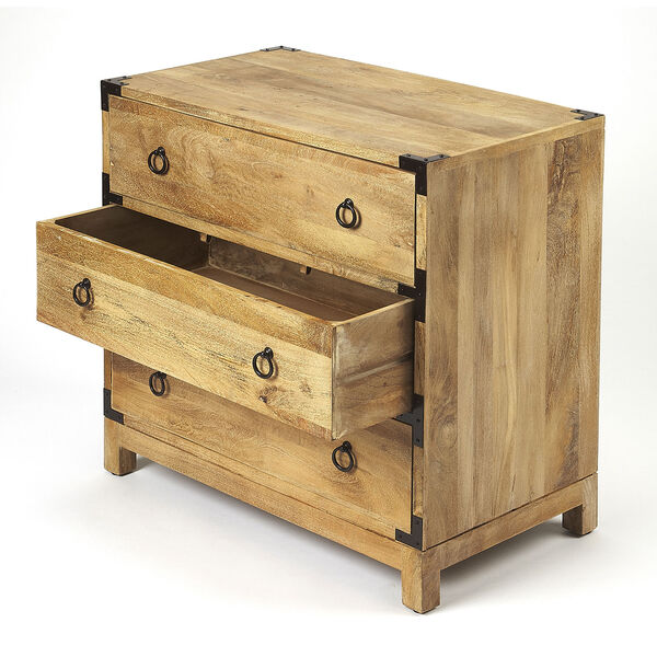 Solid Wood Chest Of Drawers In Stone Finish