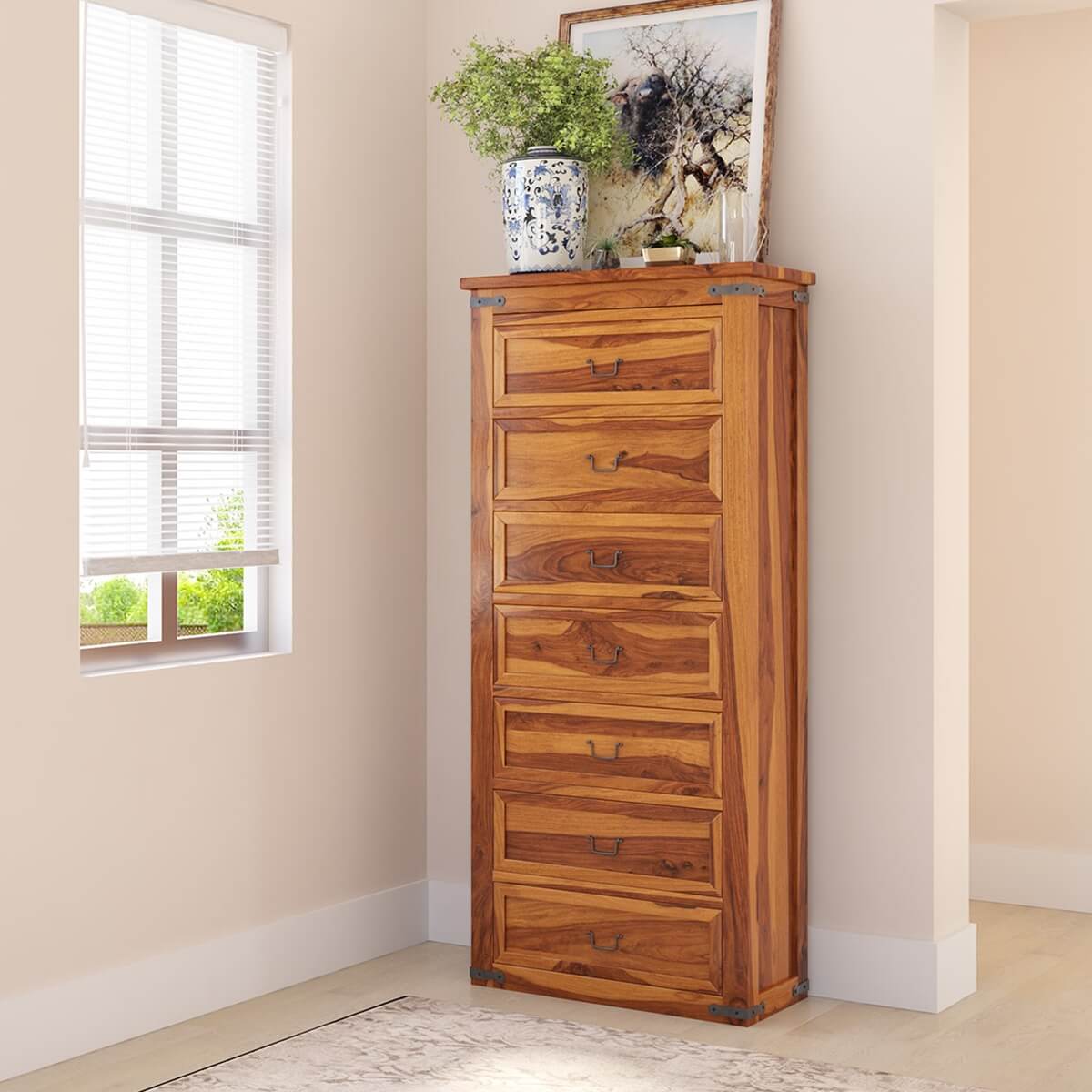 Solid Wood Chest Of Drawers In Natural Finish