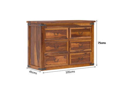 Solid Wood Chest Of Drawers In Natural Finish