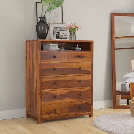 Solid Wood Chest Of Drawers In Natural Finish