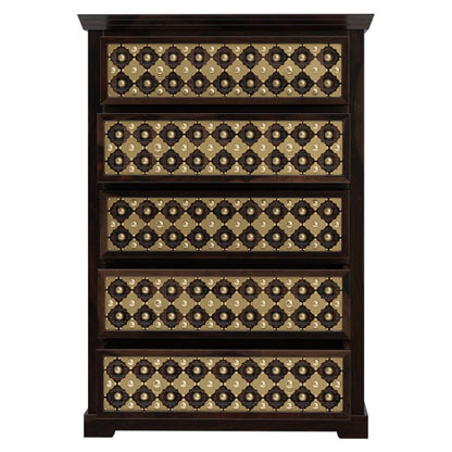Solid Wood Chest Of Drawers In Walnut Finish