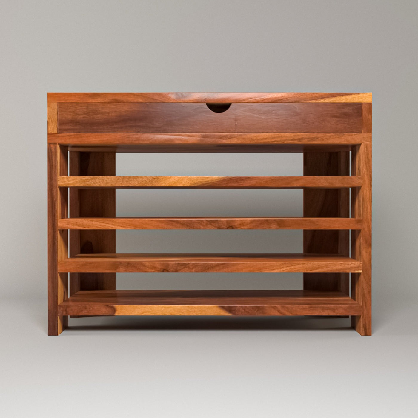 Solid Wood Shoe Rack In Natural Finish