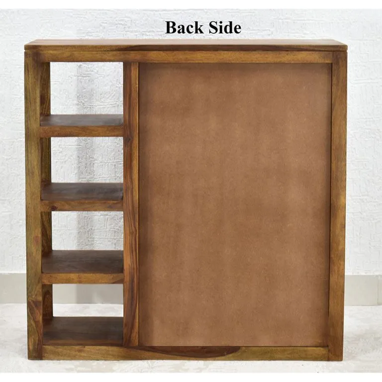 Solid Wood Shoe Rack In Teak Finish