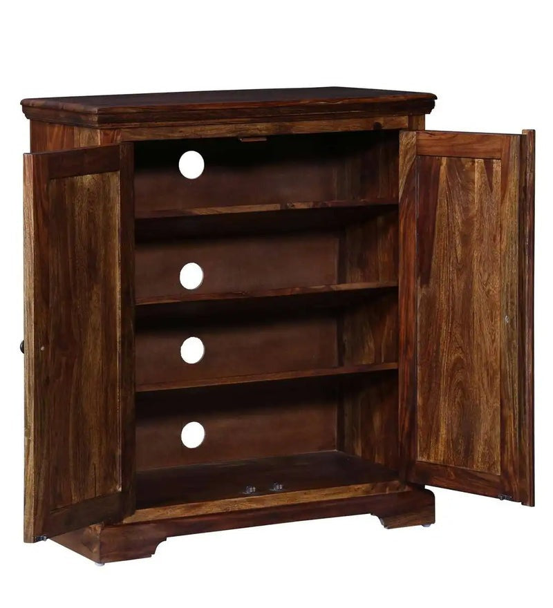 Solid Wood Shoe Rack In Teak Finish