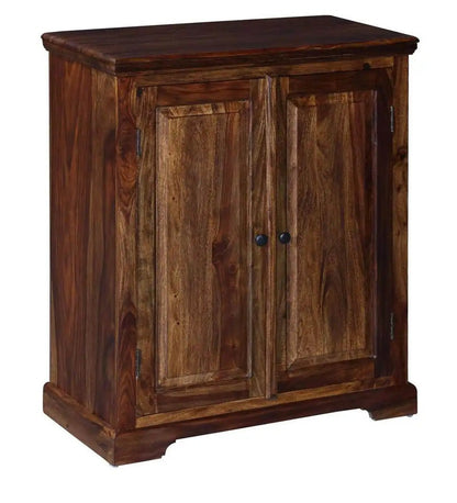 Solid Wood Shoe Rack In Teak Finish