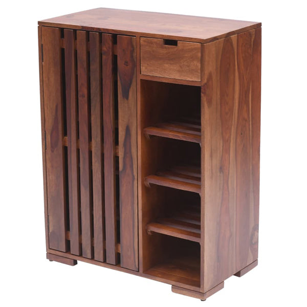 Solid Wood Shoe Rack In Natural Finish