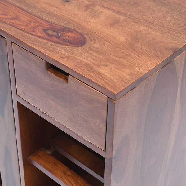 Solid Wood Shoe Rack In Natural Finish