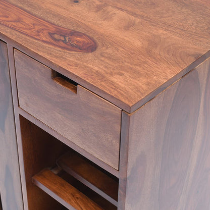 Solid Wood Shoe Rack In Natural Finish