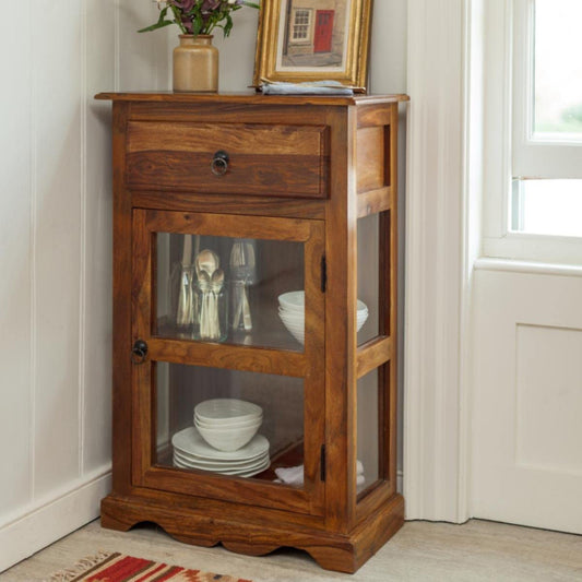 Solid Wood Crockery Unit In Honey Finish