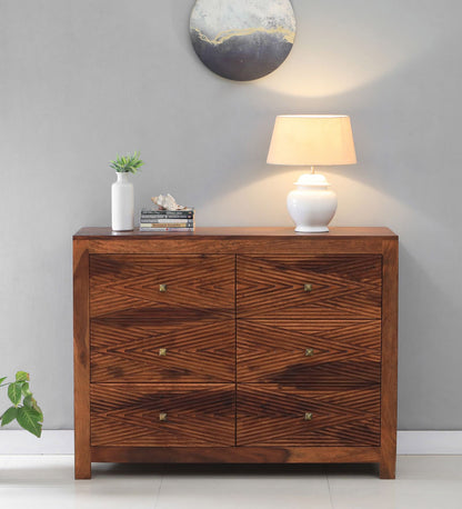 Sheesham Wood Chest Of Drawers In Honey Oak Finish