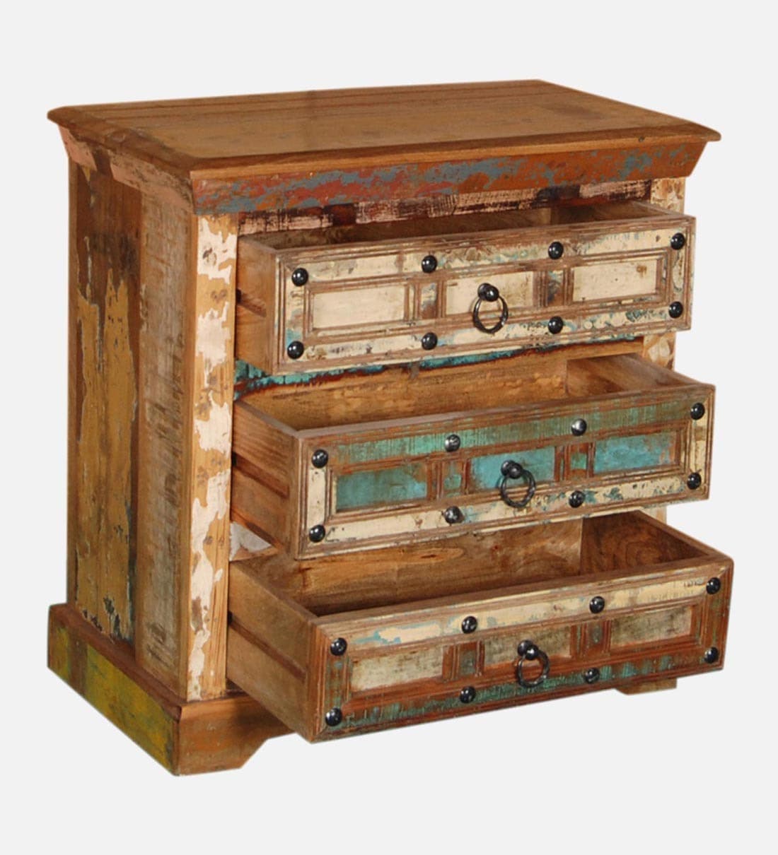 Reclaimed Wood Chest Of Drawers In Distress Finish