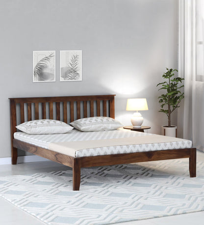  Sheesham Wood Queen Size Bed In Provincial Teak Finish