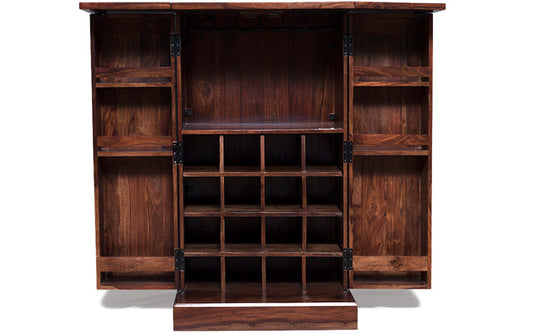 Tuscany Seasoned Solid Wood Bar Cabinet