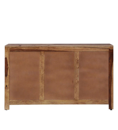 Mathew Wooden Side Board Storage Cabinet Chest Of Drawers With 3 Drawers And 3 Storage Compartments For The Living Room, Study And Office In Natural Polish Finish