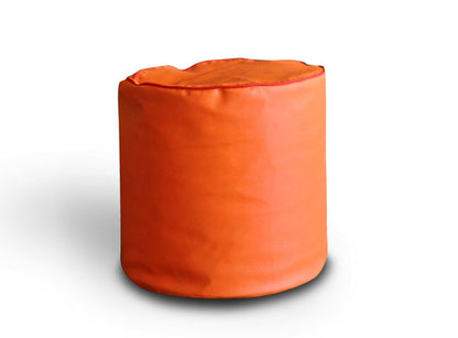 Round - Leatherette Bean Bag Ottoman With Beans - Large