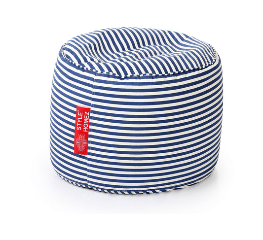 Round - Canvas Printed Bean Ottoman With Fillers - Large