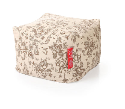 Square - Ottoman Printed Bean Bag With Fillers - Large