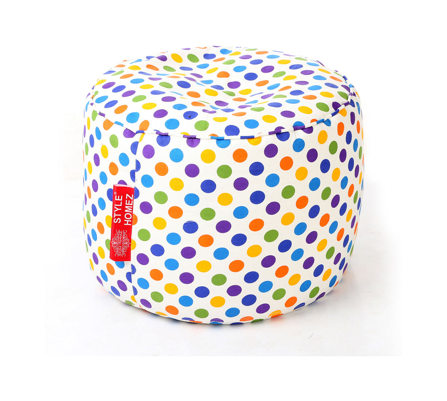 Round - Canvas Printed Bean Ottoman With Fillers - Large