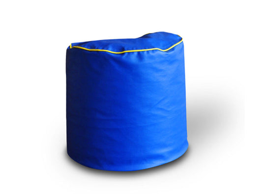 Round - Leatherette Bean Bag Ottoman With Beans - Large