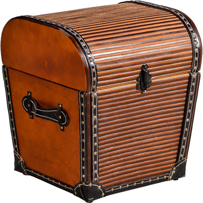 Aux - Plywood & Leather Storage Box - Brown