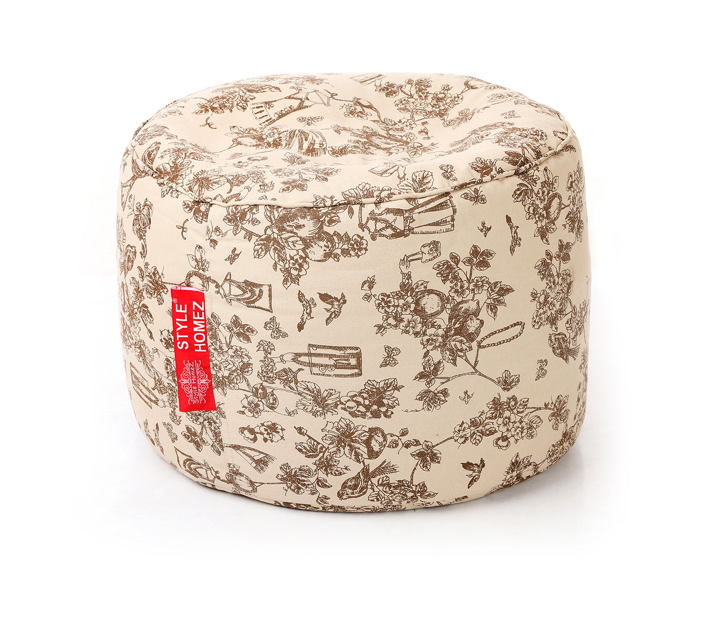 Round - Ottoman Printed Bean Bag With Fillers - Large