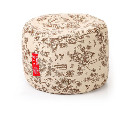 Round - Ottoman Printed Bean Bag With Fillers - Large
